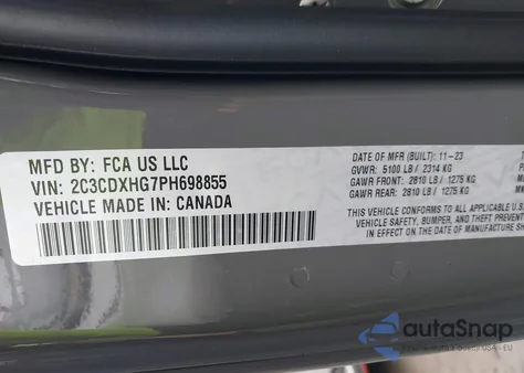 2023 Dodge Charger Gt from USA, damaged, VIN 2C3CDXHG7PH698855